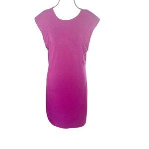 Socialite Purple MIDI Sleeveless Dress With Padded Sculpted Shoulders Size Large